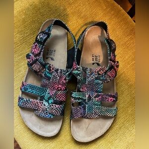 Betula Birkenstock Sandals Colorful Snakeskin- Size 8 Backstrap